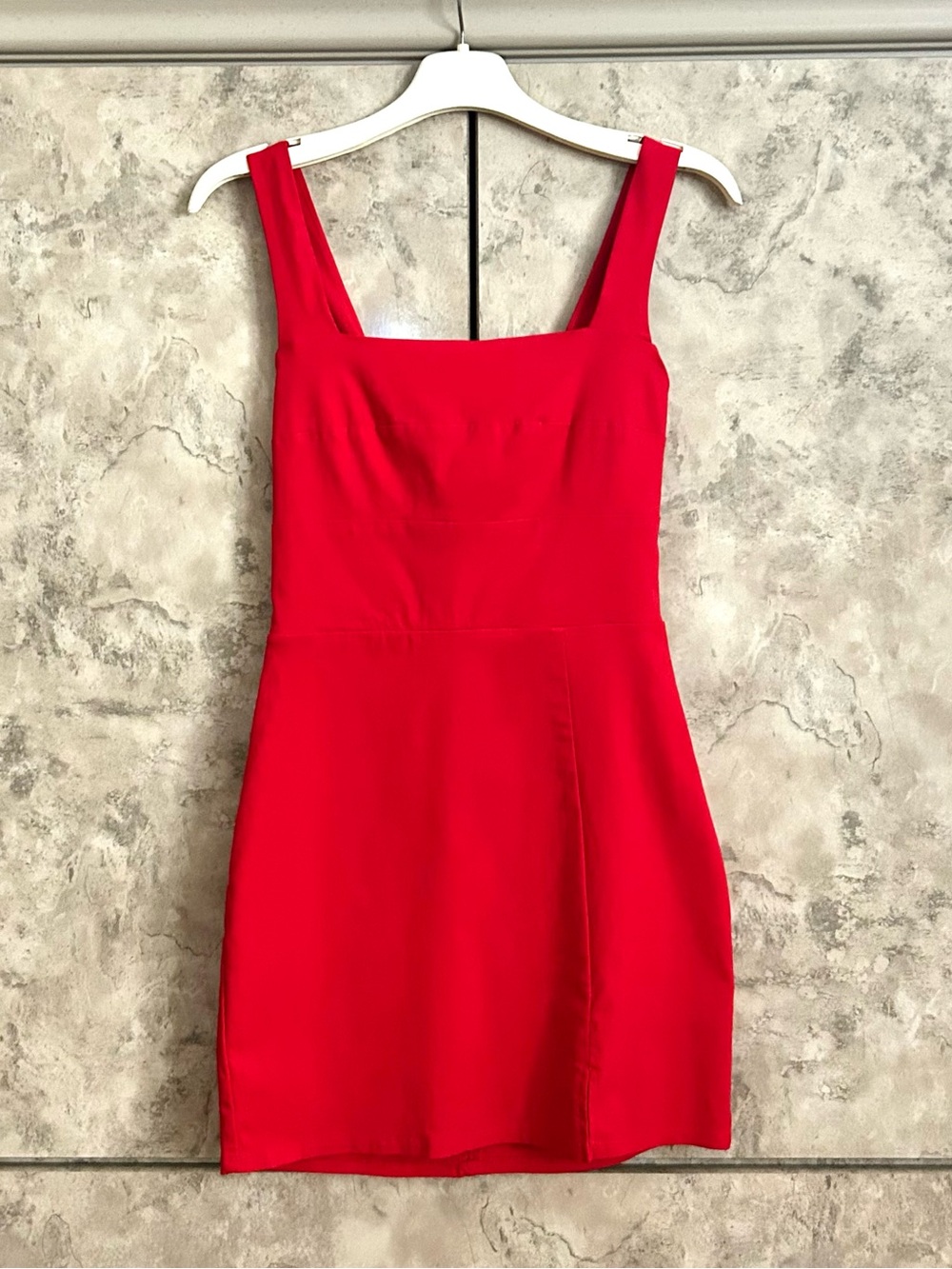 Red Stretch Mini Cocktail/Party Dress; Small